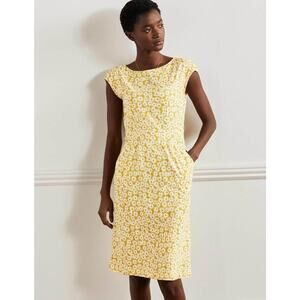 BODEN | Yellow Daisy Print Cotton Florrie Jersey Dress | Women’s Size 8